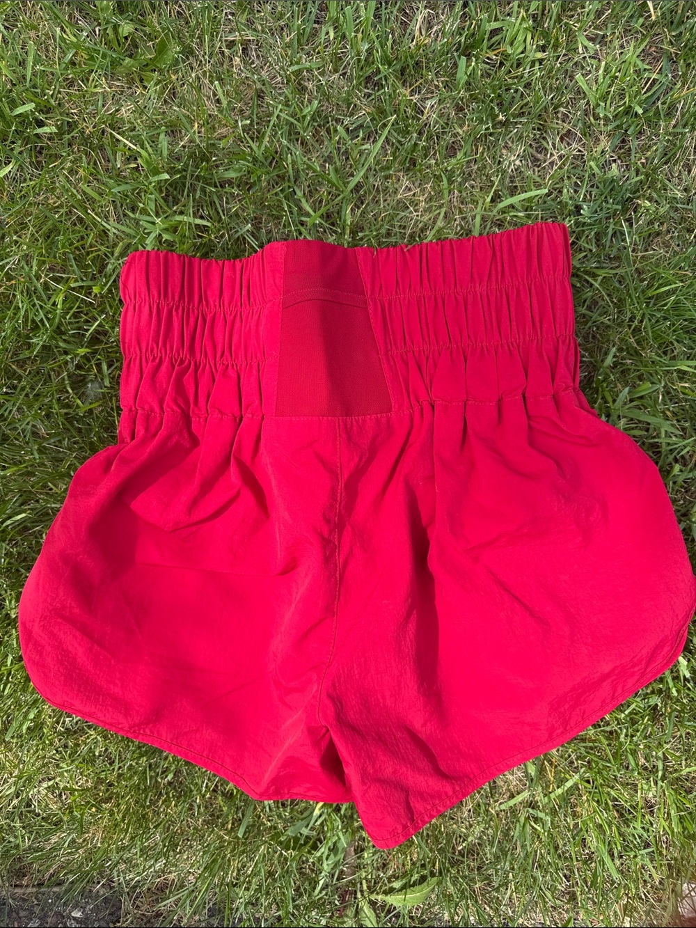 Zenana High-Waist Smocked Red Women’s Shorts - Picture 3 of 3